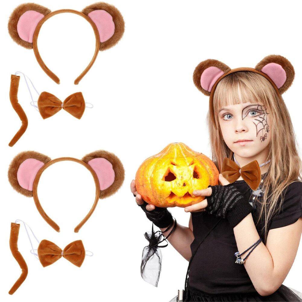 1695 Monkey Costume Set - 2 Set Monkey Ears Headband Tail